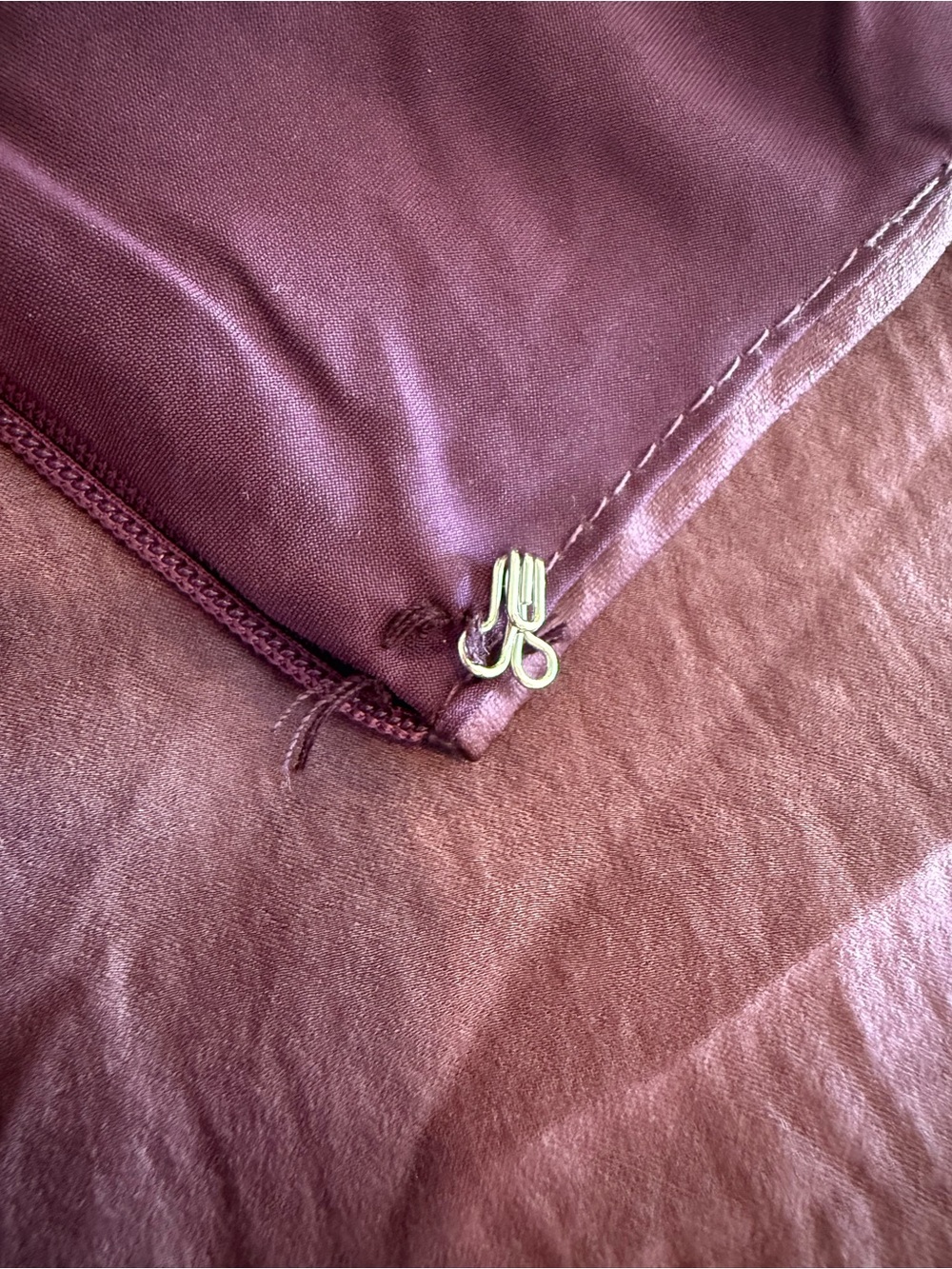 Le Lis Lace-Trim Satin Slip Dress in Plum - Picture 5 of 5